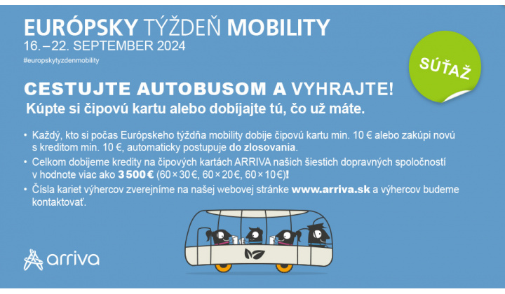 Európsky týždeň mobility - aktivity na propagáciu Verejnej osobnej dopravy v KSK